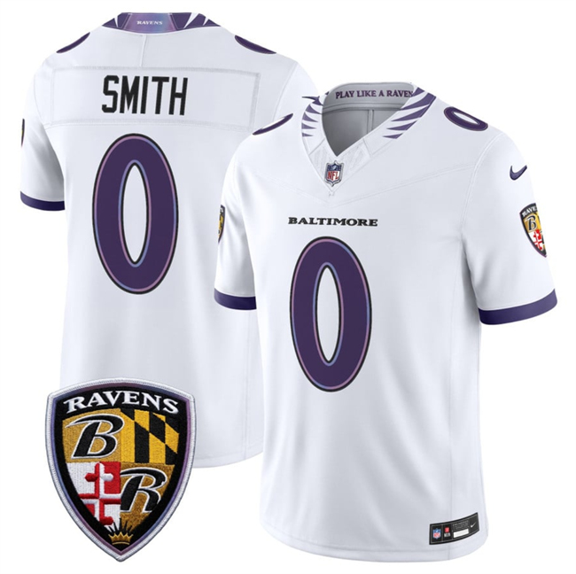 Men's Baltimore Ravens #0 Roquan Smith White 2026 F.U.S.E. Vapor Stitched Limited Football Jersey